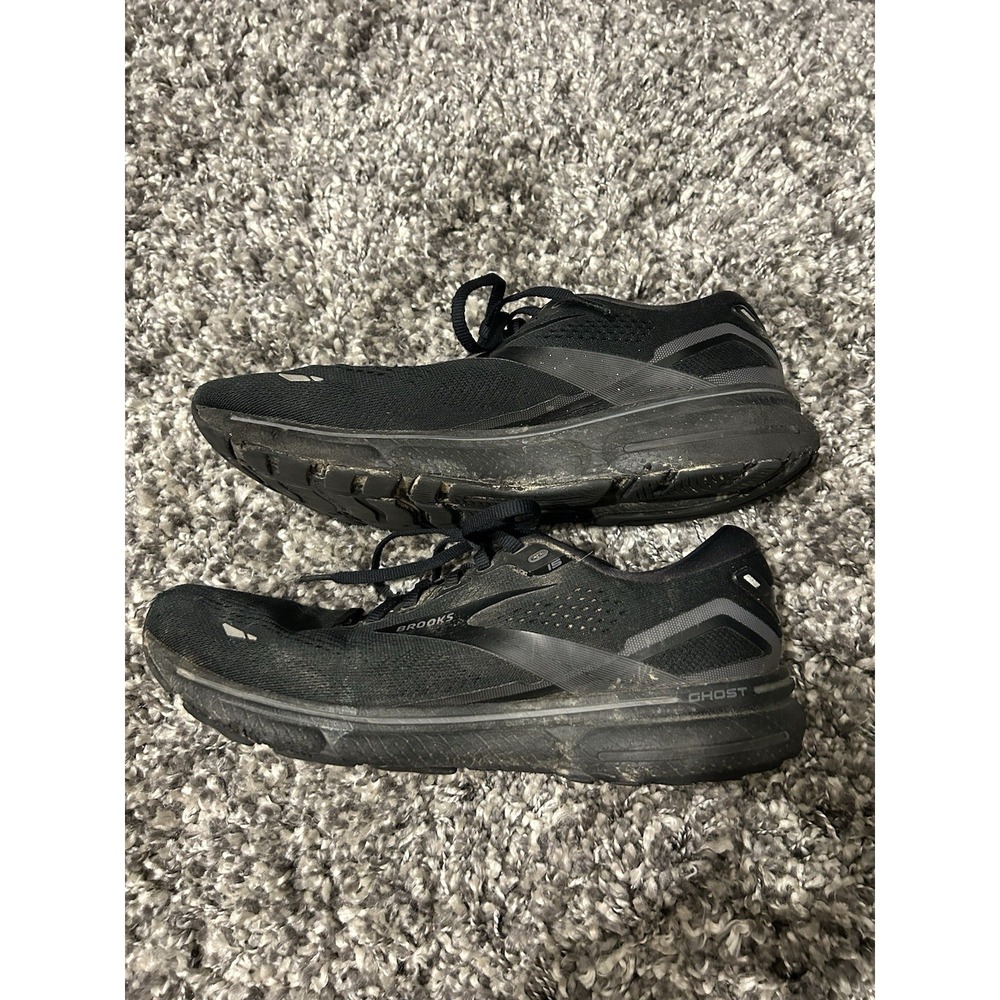 Brooks Ghost 12 Shoes Mens 9 All Black Training Active Comfort - Picture 4 of 7